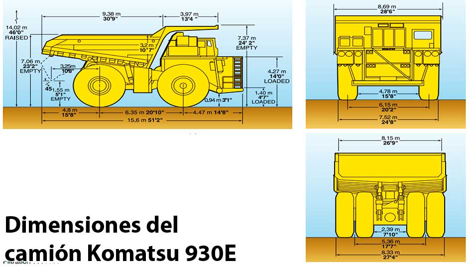 dimensiones camion komatsu 930e