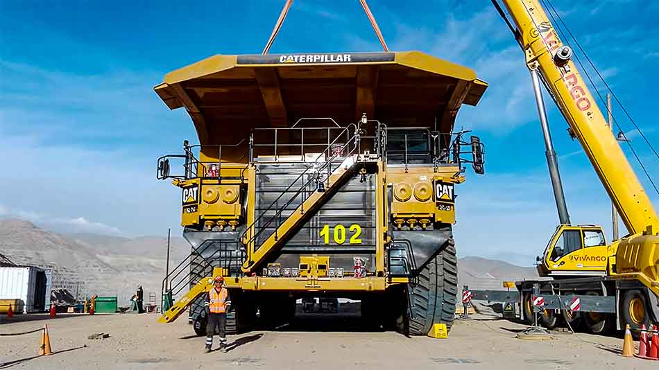 Caterpillar camiones mineros capacidad de carga