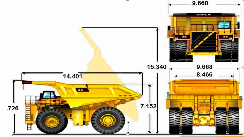 camion minero cat 797f dimensiones